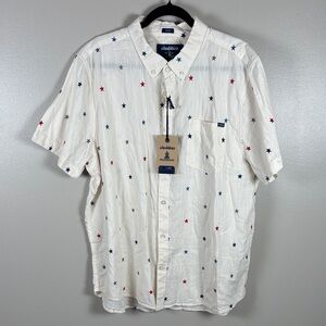 Chubbies Men's Casual White Shirt with Star Pattern